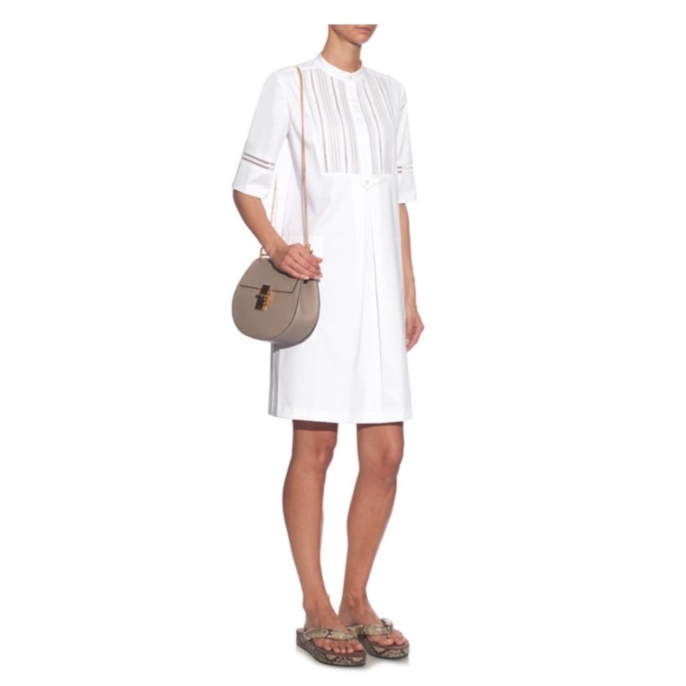 Vince Pleated-bib cotton-blend dress size XS